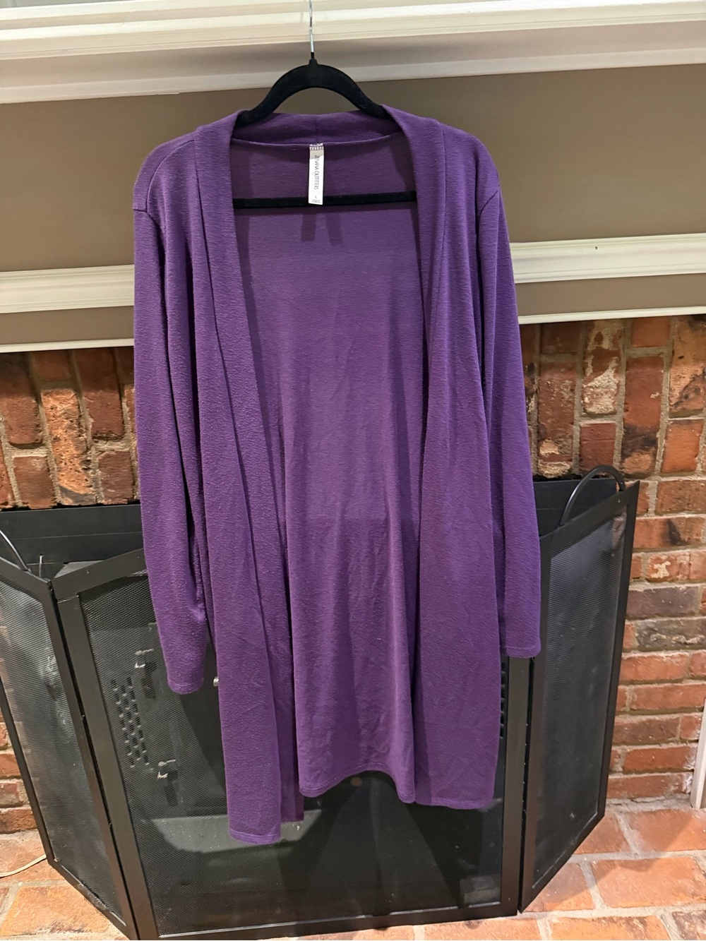 Zenana Outfitters Purple Open Front Duster Cardigan Sweater - Size L